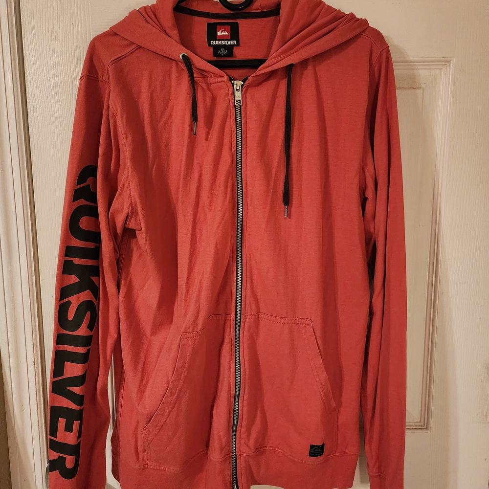 Quiksilver Men's Red Hoodie Sweater
